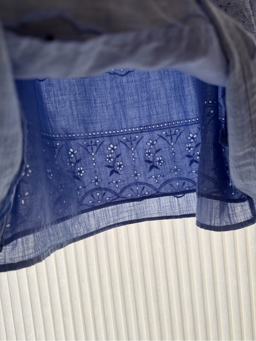 Blue Talbots Embroidered Women's Top Lightweight Boho/Peasant Style Blouse - Picture 6 of 6